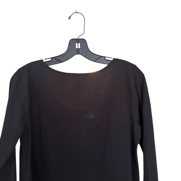 Lularoe Black Long Sleeve Blouse Topo Queen of Hearts Large Alice in Wonderland - Picture 4 of 9